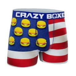 CRAZYBOXER Burger Flag All Star Men's Boxer Briefs -Crazy Boxer CBALS0101FLAG 3