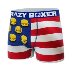 CRAZYBOXER Burger Flag All Star Men's Boxer Briefs -Crazy Boxer CBALS0101FLAG 4