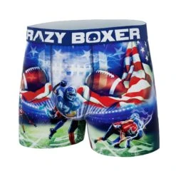 CRAZYBOXER All Stars American Football Men's Boxer Briefs 7 CRAZYBOXER All Stars American Football Men's Boxer Briefs -Crazy Boxer CBALS0101FOOT 4