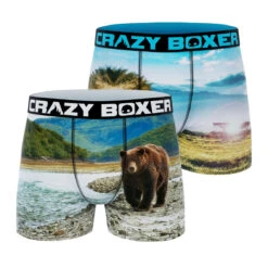 CRAZYBOXER All Star Lion Bear Men's Boxer Briefs (2 Pack)