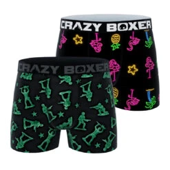 CRAZYBOXER All Star Army Flamingo Men's Boxer Briefs (2 Pack)