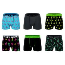 CRAZYBOXER Flamingo Men's Boxer Briefs (6 Pack)