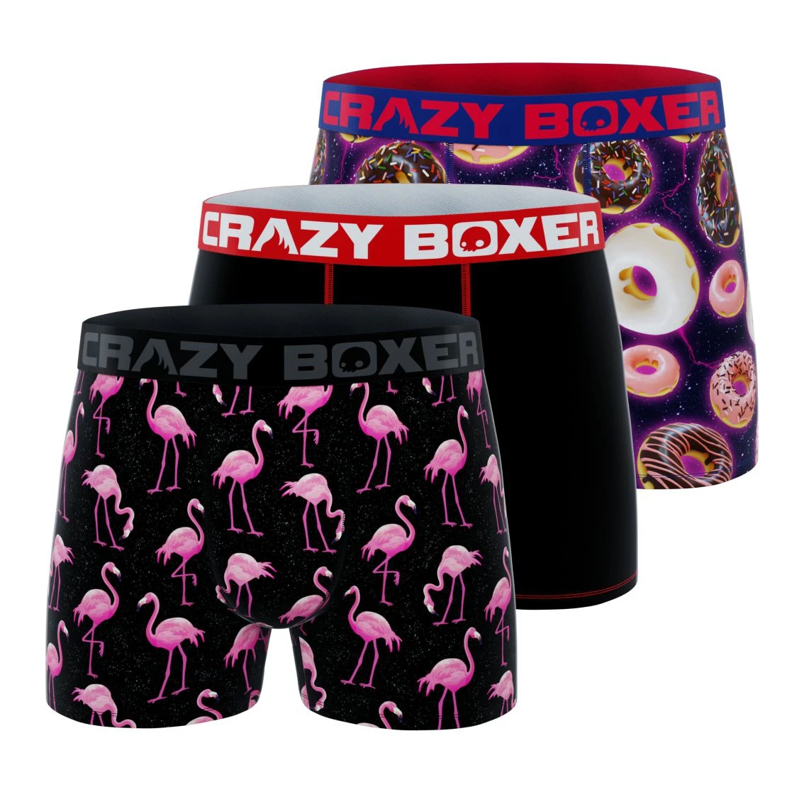 CRAZYBOXER Tropical Donut Men's Boxer Briefs (3 Pack) 1 CRAZYBOXER Tropical Donut Men's Boxer Briefs (3 Pack)