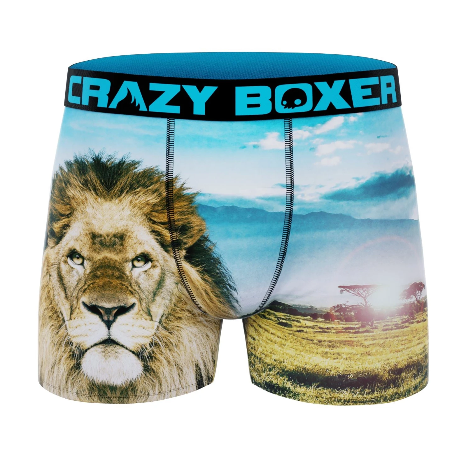 CRAZYBOXER All Star Wolf Lion Grey Men's Boxer Briefs (3 Pack) 2 CRAZYBOXER All Star Wolf Lion Grey Men's Boxer Briefs (3 Pack) - Image 2