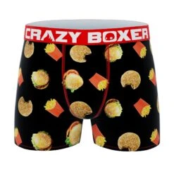 CRAZYBOXER All Star Burgers Blue Men's Boxer Briefs (3 Pack) -Crazy Boxer CBALS0103X3C4 5