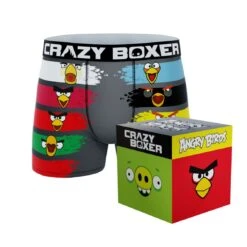CRAZYBOXER Angry Birds Men's Boxer Briefs (Creative Packaging)
