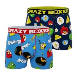 CRAZYBOXER Angry Birds All Characters Men's Boxer Briefs (2 Pack)