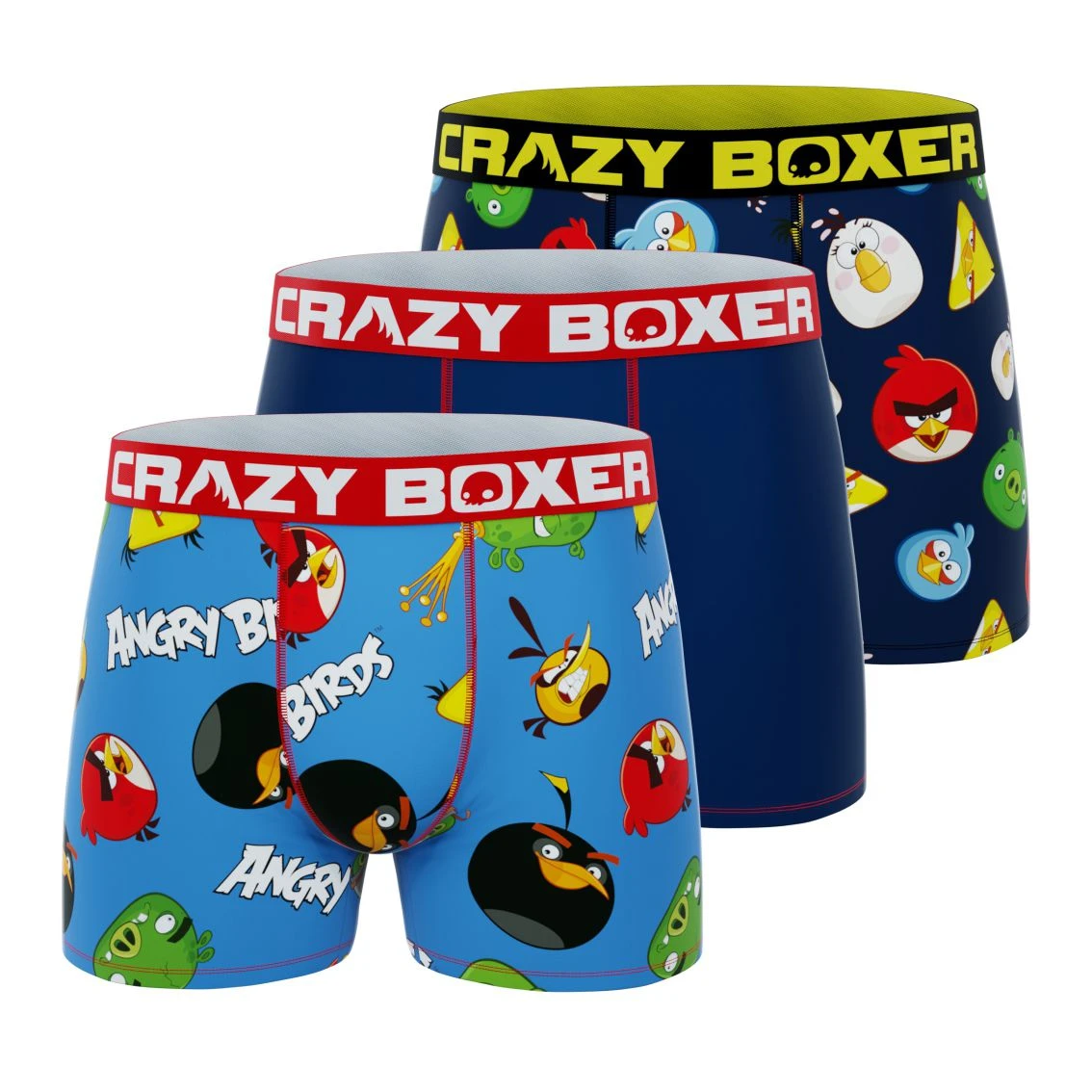 CRAZYBOXER Angry Birds All CharactersMen's Boxer Briefs (3 Pack) 1 CRAZYBOXER Angry Birds All CharactersMen's Boxer Briefs (3 Pack)