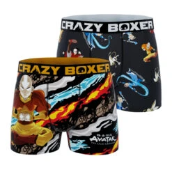 CRAZYBOXER Avatar Black Men's Boxer Briefs (2 Pack)