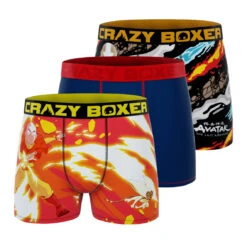 CRAZYBOXER Avatar Elements + Navy Men's Boxer Briefs (3 Pack)