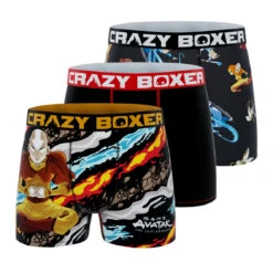 CRAZYBOXER Avatar Black Men's Boxer Briefs (3 Pack)