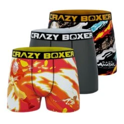 CRAZYBOXER Avatar Fire Men's Boxer Briefs (3 Pack)