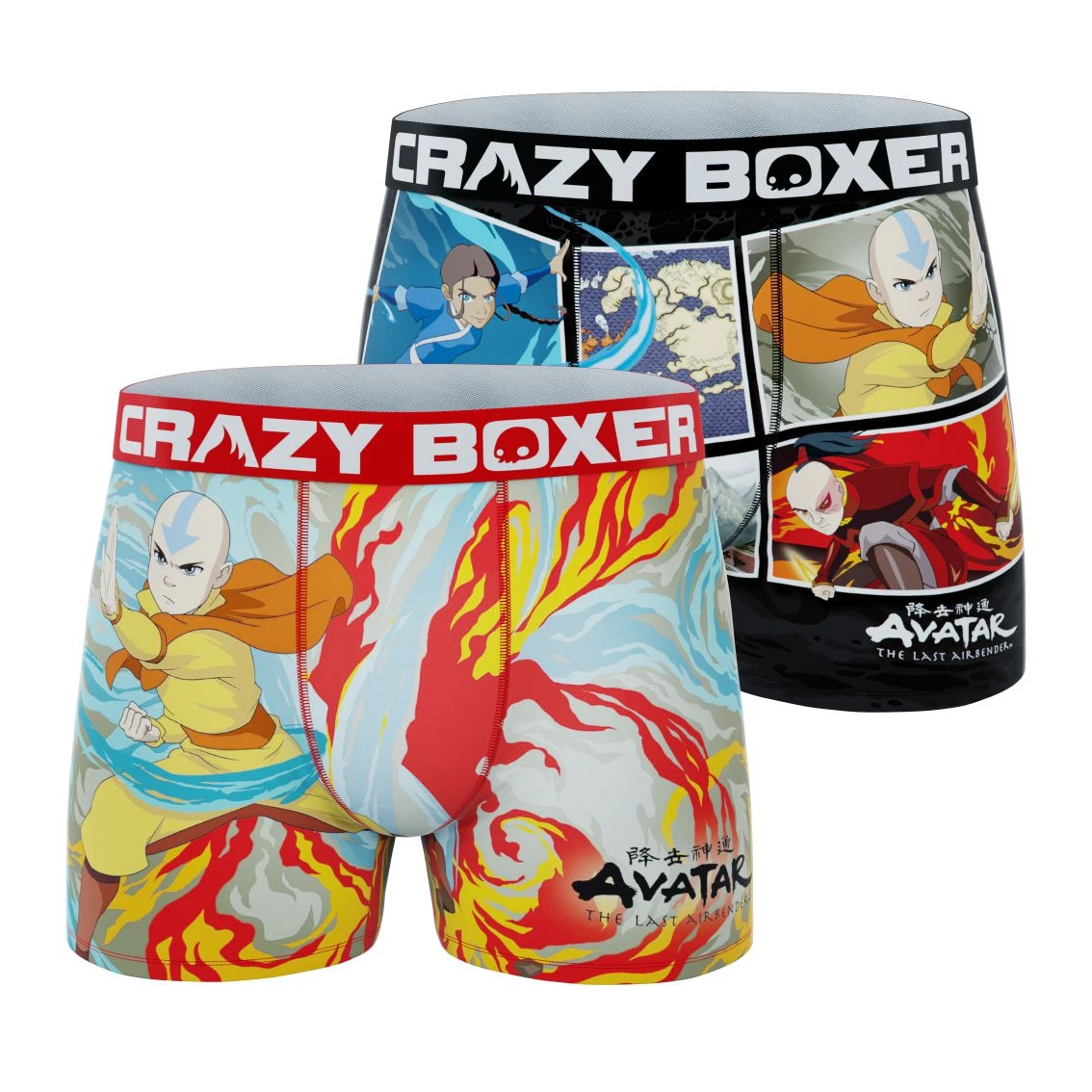 CRAZYBOXER Avatar Element Boxer Briefs (2 Pack) 1 CRAZYBOXER Avatar Element Boxer Briefs (2 Pack)