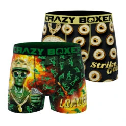 CRAZYBOXER Donuts Bling Bling Men's Boxer Briefs (2 Pack)