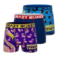 CRAZYBOXER Duck Flamingo Men's Boxer Briefs (3 Pack)