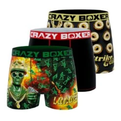 CRAZYBOXER Donuts Soldier Men's Boxer Briefs (3 Pack)
