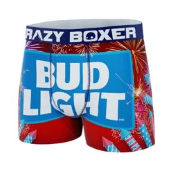 CRAZYBOXER Bud Light Fireworks Men's Boxer Briefs -Crazy Boxer CBBUD01024JUL 4