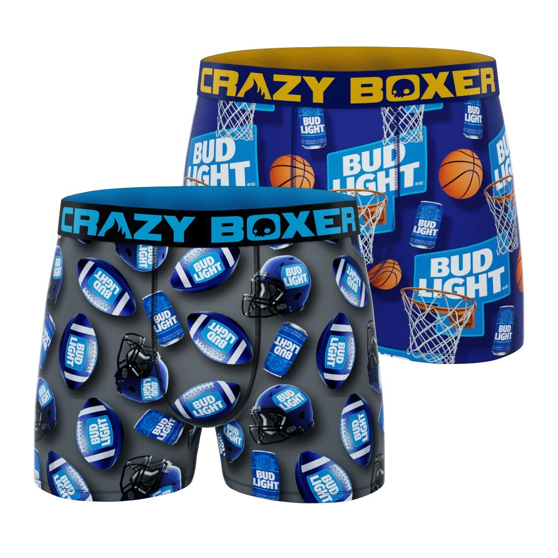 CRAZYBOXER Bud Light Sport Men's Boxer Briefs (2 Pack) 1 CRAZYBOXER Bud Light Sport Men's Boxer Briefs (2 Pack)