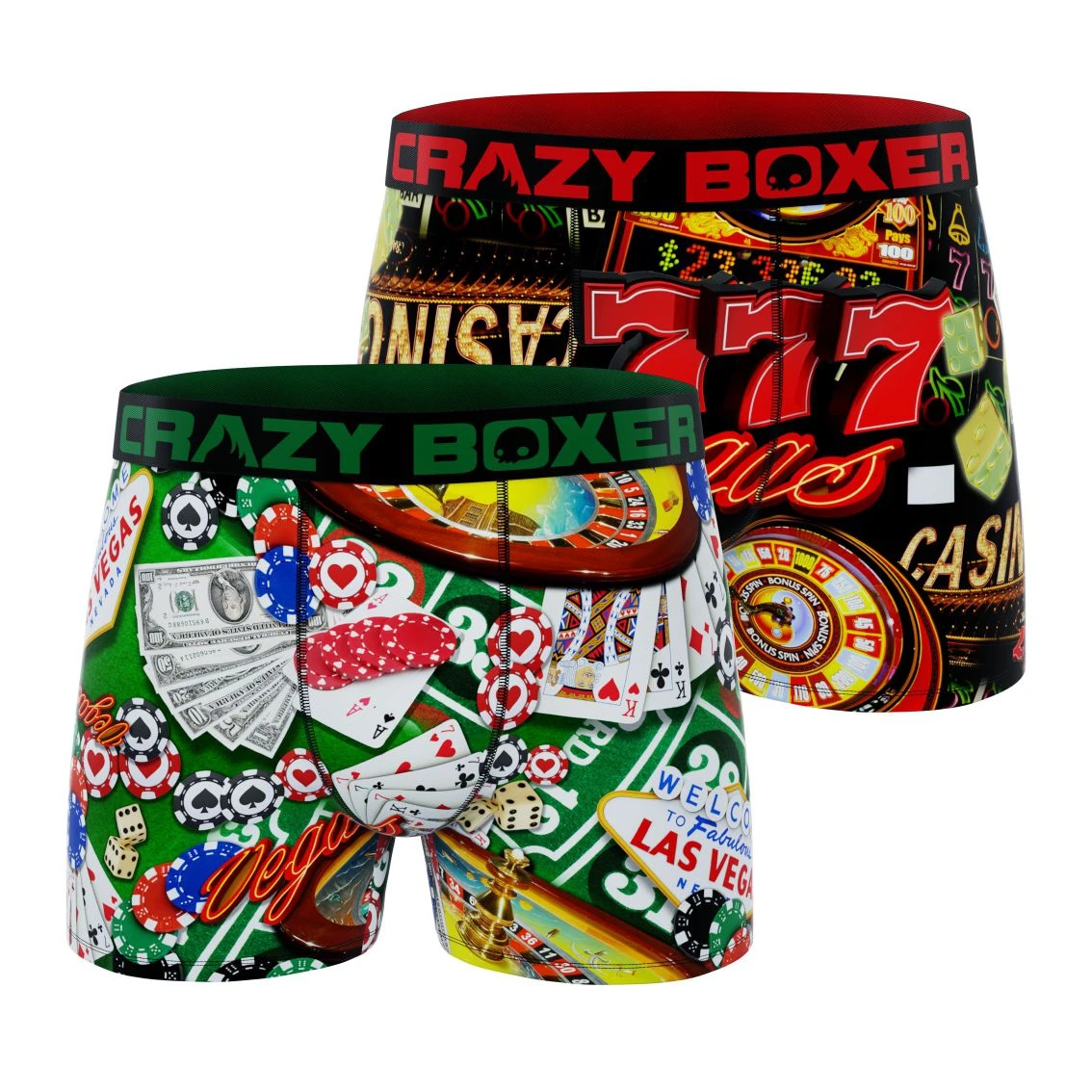 CRAZYBOXER Casino In Vegas Men's Boxer Briefs (2 Pack) 1 CRAZYBOXER Casino In Vegas Men's Boxer Briefs (2 Pack)