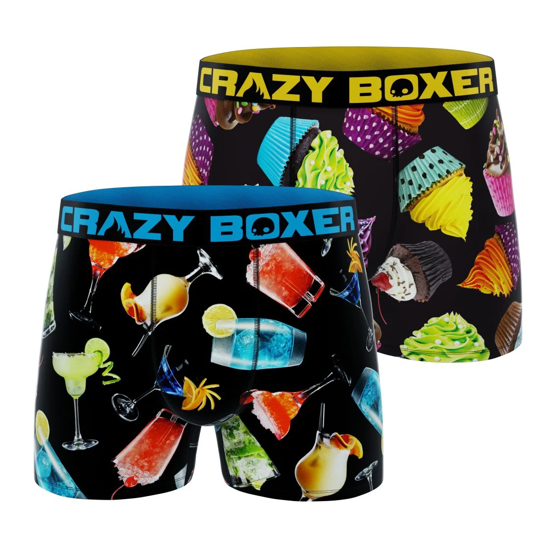 CRAZYBOXER Cupcakes And Cocktails Men's Boxer Briefs (2 Pack) 1 CRAZYBOXER Cupcakes And Cocktails Men's Boxer Briefs (2 Pack)