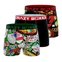 CRAZYBOXER Casino In Vegas Men's Boxer Briefs (3 Pack)