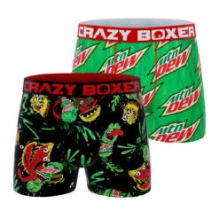CRAZYBOXER Mountain Dew Monsters Men's Boxer Briefs (2 Pack)