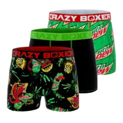 CRAZYBOXER Mountain Dew Monsters Men's Boxer Briefs (3 Pack)