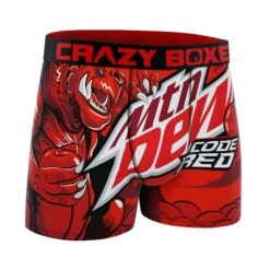 CRAZYBOXER Mountain Dew Code Red Men's Boxer Briefs (Creative Packaging) -Crazy Boxer CBDEW0103CODEN 3