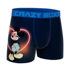 CRAZYBOXER Disney Mickey Neon Love Men's Boxer Briefs -Crazy Boxer CBDIS0102BLU2 3