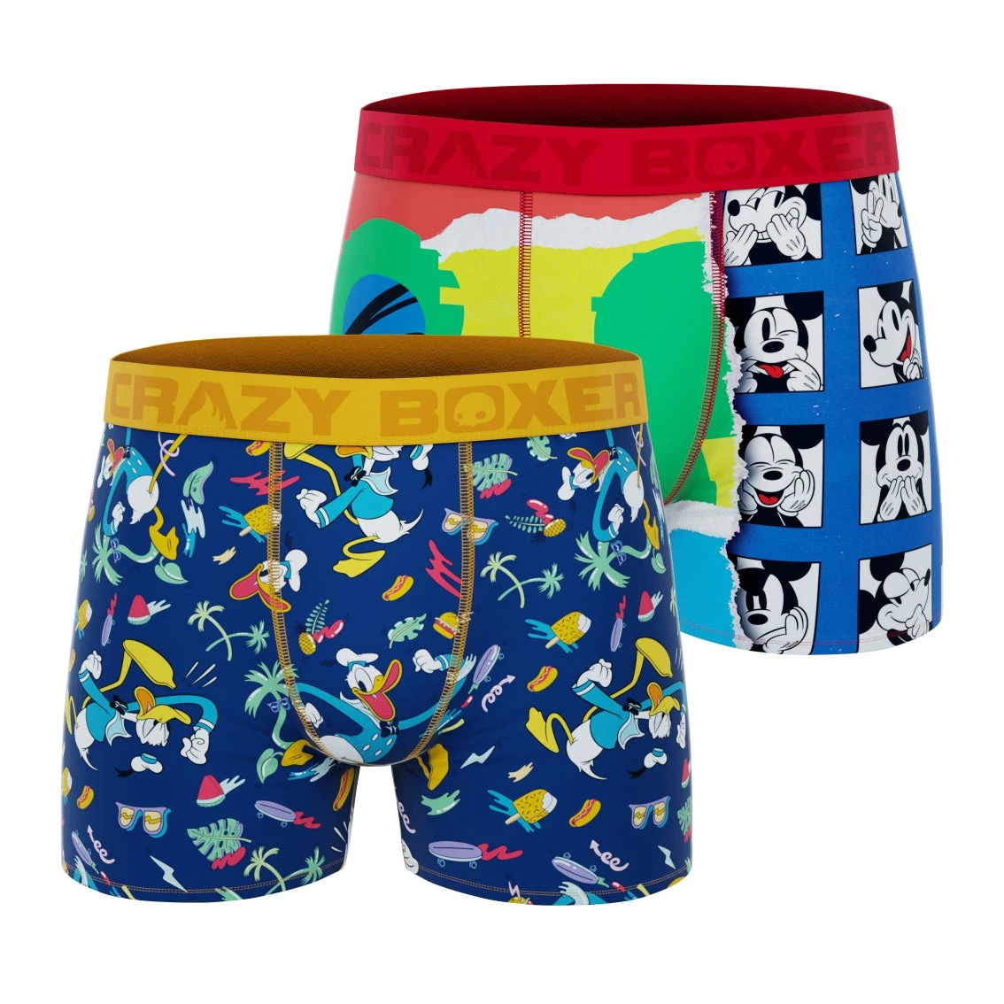 CRAZYBOXER Disney Mickey Pop Art & Donald Duck Men's Boxer Briefs (2 Pack) 1 CRAZYBOXER Disney Mickey Pop Art & Donald Duck Men's Boxer Briefs (2 Pack)