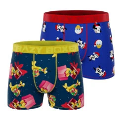 CRAZYBOXER Disney Mickey And Friends XMas Men's Boxer Briefs (2 Pack)