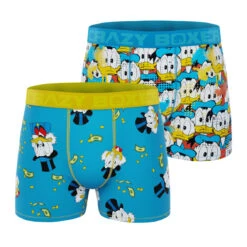 CRAZYBOXER Disney Donald Duck And Uncle Scrooge's Men's Boxer Briefs (2 Pack)