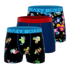 CRAZYBOXER Disney Mickey And Friends Neon Men's Boxer Briefs (3 Pack)