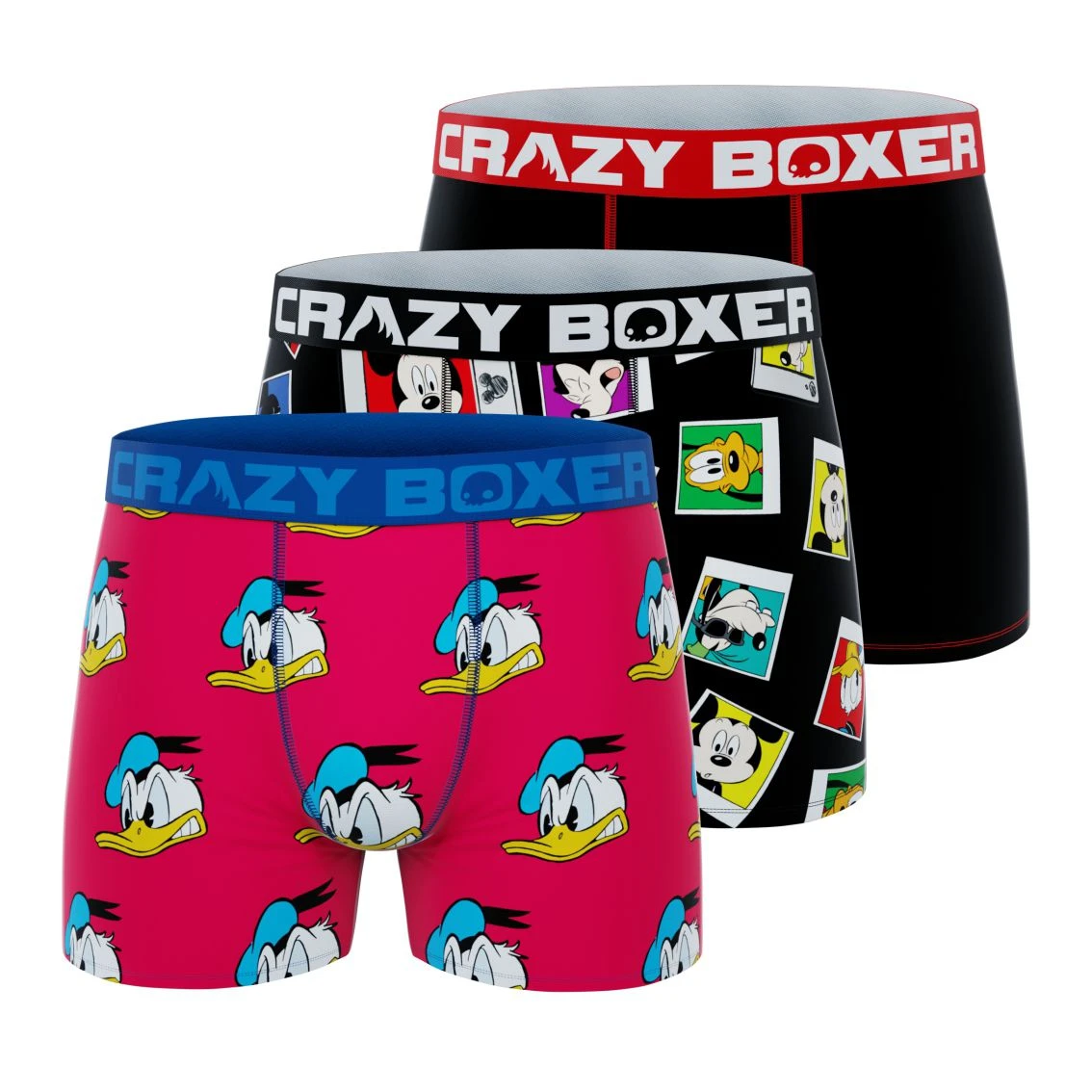 CRAZYBOXER Disney Friends Pictures Men's Boxer Briefs (Pack 3) 1 CRAZYBOXER Disney Friends Pictures Men's Boxer Briefs (Pack 3)