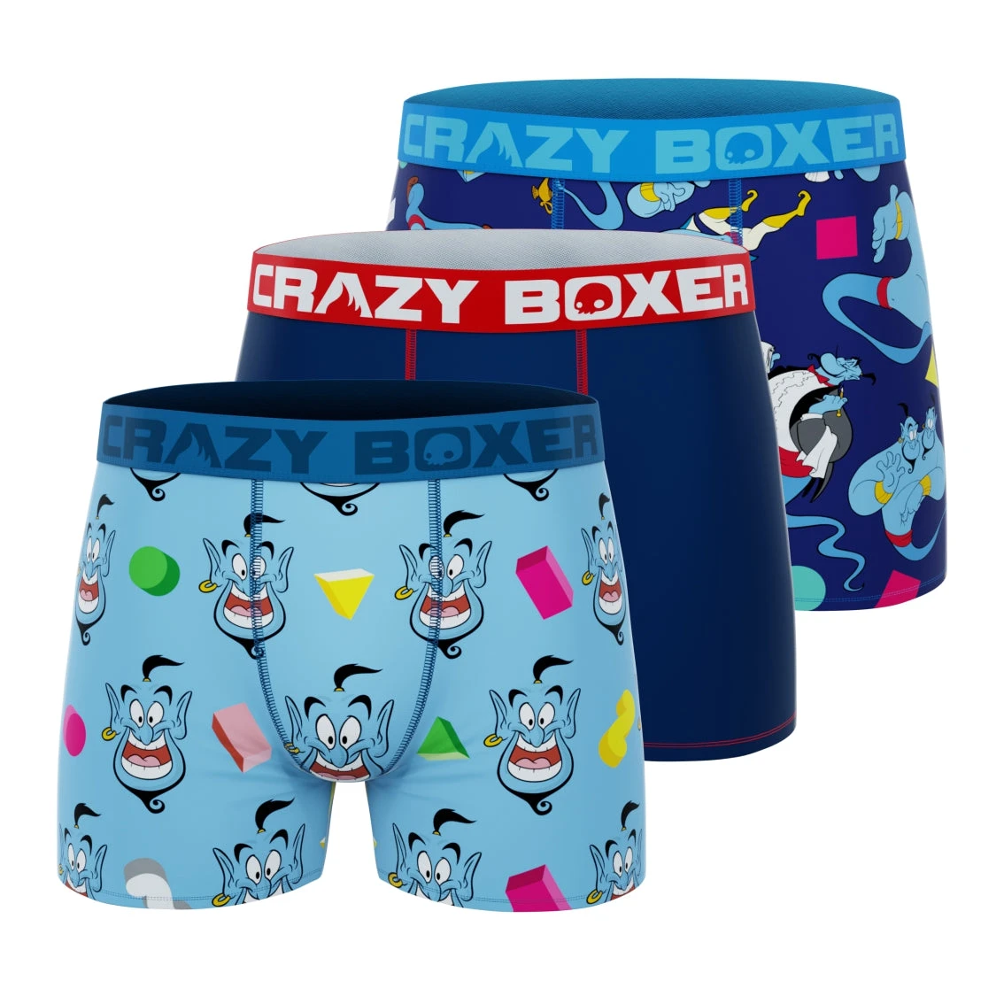 CRAZYBOXER Disney Genie Aladdin Men's Boxer Briefs (Pack 3) 1 CRAZYBOXER Disney Genie Aladdin Men's Boxer Briefs (Pack 3)