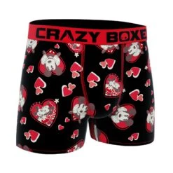 CRAZYBOXER Disney Mickey Valentine Men's Boxer Briefs -Crazy Boxer CBDIS0109BLACK 3