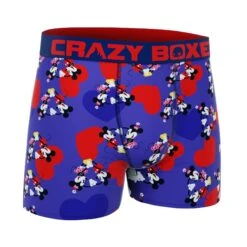 CRAZYBOXER Disney Mickey Valentine Red Men's Boxer Briefs 6 CRAZYBOXER Disney Mickey Valentine Red Men's Boxer Briefs -Crazy Boxer CBDIS0109PURP 3