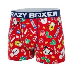 CRAZYBOXER Disney Mickey Xmas Spirit Men's Boxer Briefs -Crazy Boxer CBDIS01HOME 4