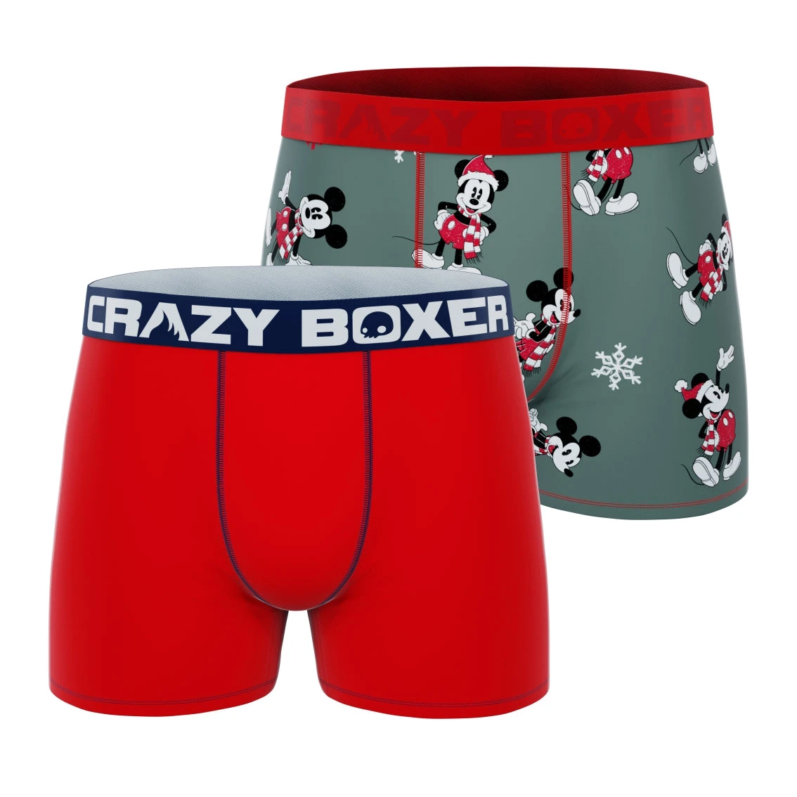 CRAZYBOXER Disney Mickey Mouse Xmas Men's Boxer Briefs (2 Pack) 1 CRAZYBOXER Disney Mickey Mouse Xmas Men's Boxer Briefs (2 Pack)