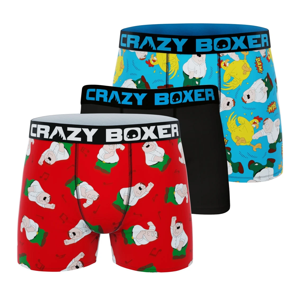 Men's 3-Pack Boxer Briefs - Family Guy - Peter Griffin Vs. Chicken 1 Men's 3-Pack Boxer Briefs - Family Guy - Peter Griffin Vs. Chicken