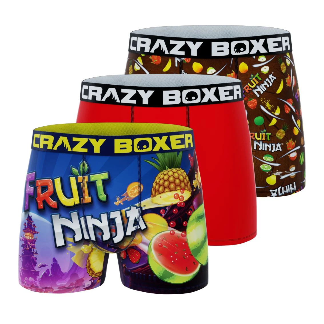 CRAZYBOXER Fruit Ninja All Over Men's Boxer Briefs (3 Pack) 1 CRAZYBOXER Fruit Ninja All Over Men's Boxer Briefs (3 Pack)