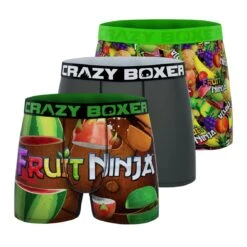 CRAZYBOXER Fruit Ninja Fruits Men's Boxer Briefs (3 Pack)
