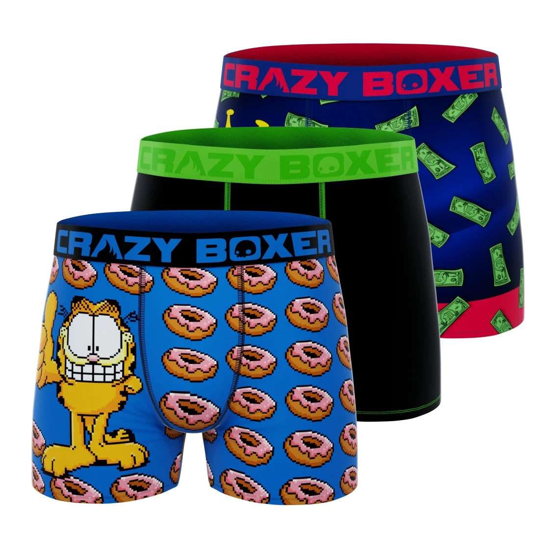 CRAZYBOXER Garfield Money And Donuts Men's Boxer Briefs (3 Pack) 1 CRAZYBOXER Garfield Money And Donuts Men's Boxer Briefs (3 Pack)