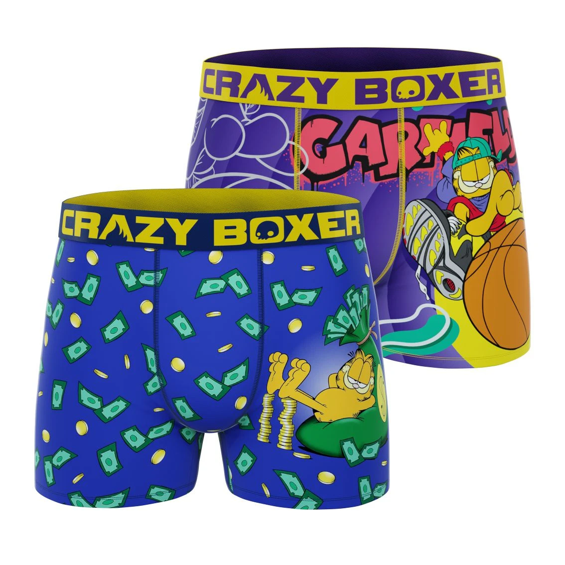 CRAZYBOXER Garfield Money Rain Men's Boxer Briefs (2 Pack) 1 CRAZYBOXER Garfield Money Rain Men's Boxer Briefs (2 Pack)