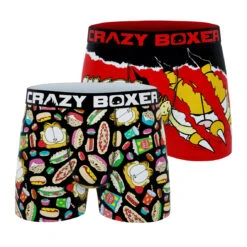 CRAZYBOXER Garfield Angry Cat Faces Men's Boxer Briefs (2 Pack)