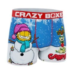 CRAZYBOXER Garfield Snowman Men's Boxer Briefs -Crazy Boxer CBGAR01SNOW 3