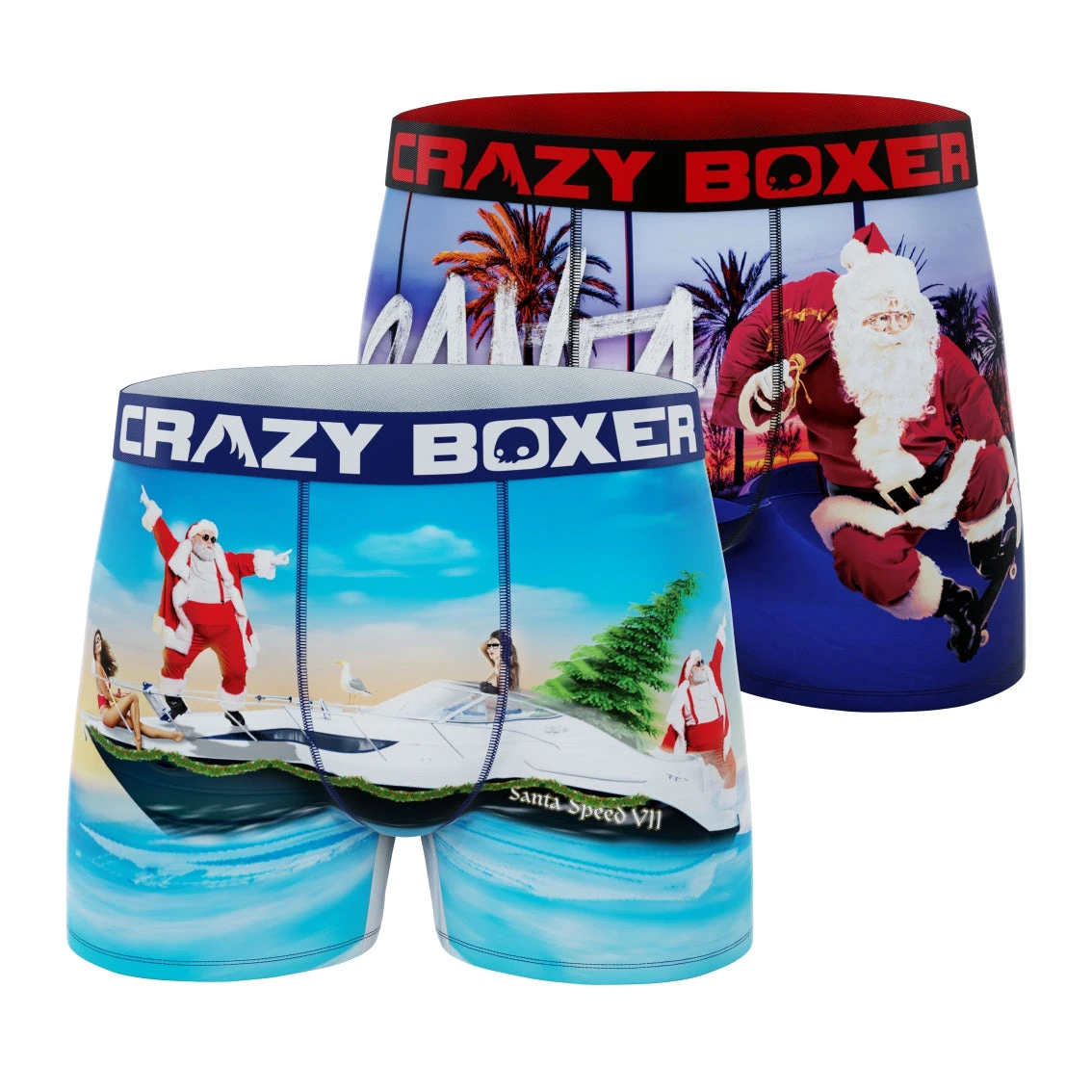 CRAZYBOXER Holidays Santa Beach Men's Boxer Briefs (2 Pack) 1 CRAZYBOXER Holidays Santa Beach Men's Boxer Briefs (2 Pack)
