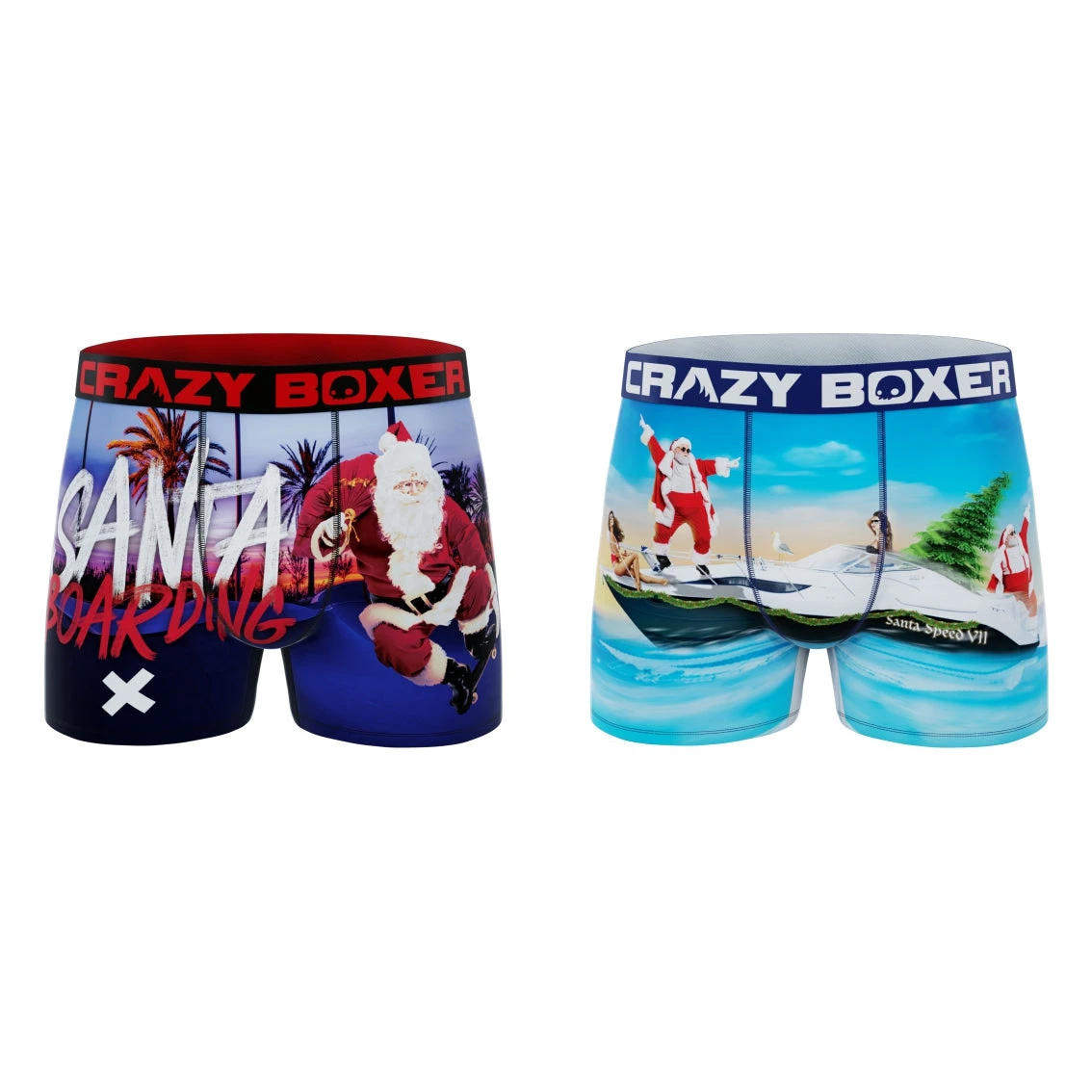 CRAZYBOXER Holidays Santa Beach Men's Boxer Briefs (2 Pack) 2 CRAZYBOXER Holidays Santa Beach Men's Boxer Briefs (2 Pack) - Image 2