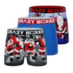 CRAZYBOXER Holidays Xmas Men's Boxer Briefs (3 Pack)