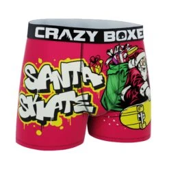 CRAZYBOXER Holidays Santa Skate Men's Boxer Briefs -Crazy Boxer CBHOL01XSKA 3